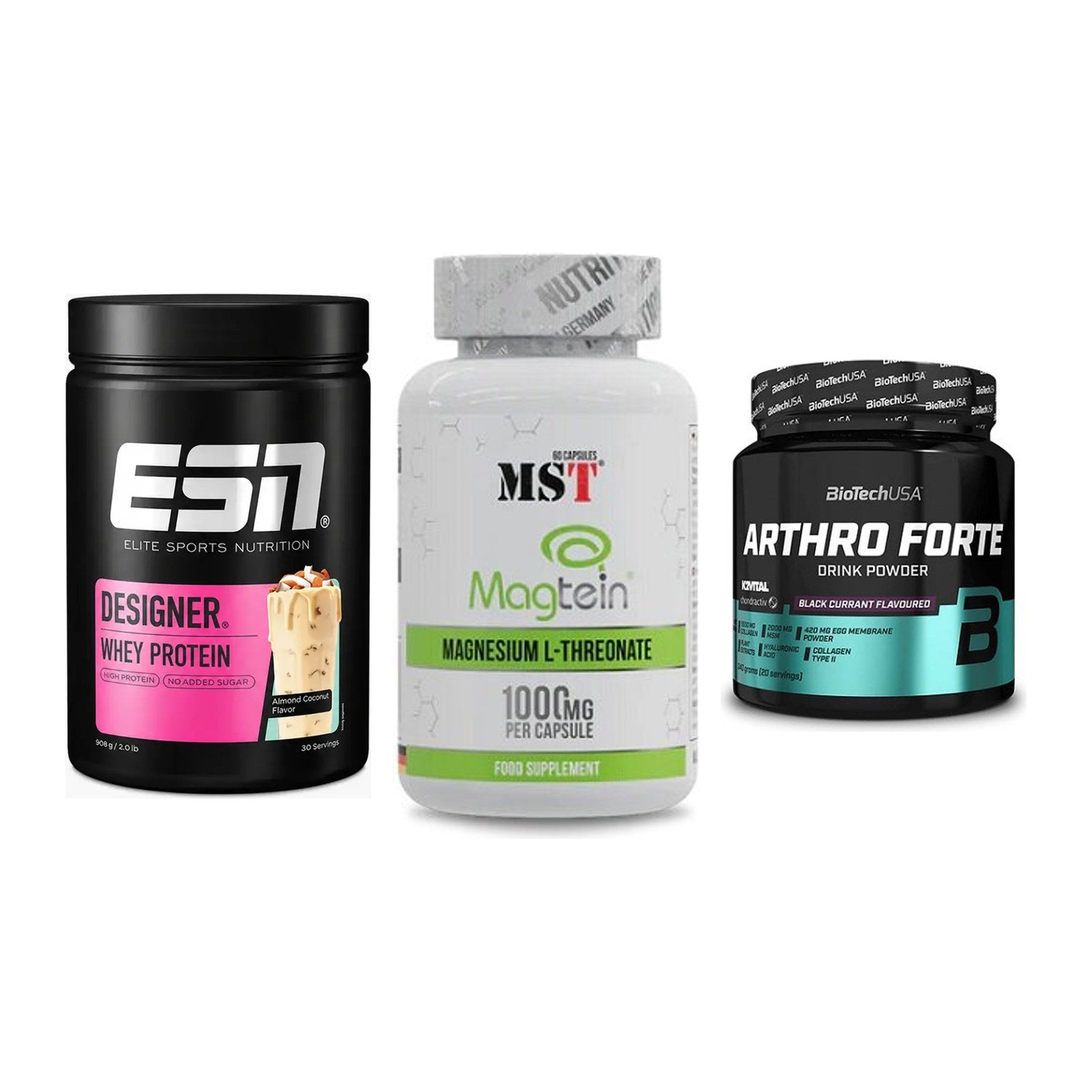 Regenerations-Set: ESN Designer + MST Magnesium + BioTech Arthro – alle enthaltenen Artikel