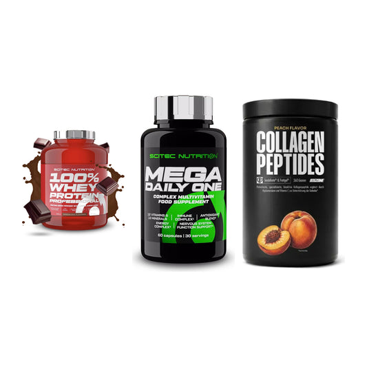 Regenerations-Set: Scitec 100% + Scitec Mega + Big Zone – alle enthaltenen Artikel