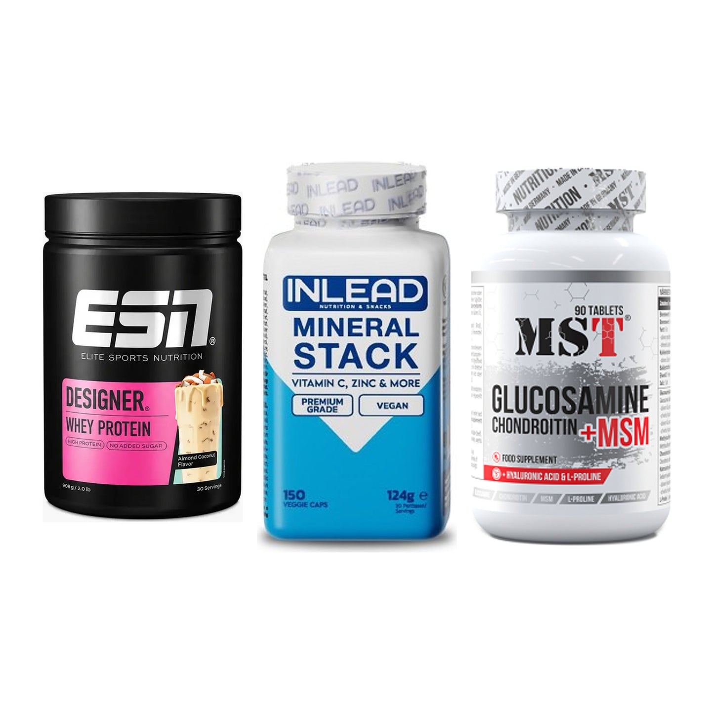 Regenerations-Set: ESN Designer + INLEAD Mineral + MST Glucosamine – alle enthaltenen Artikel