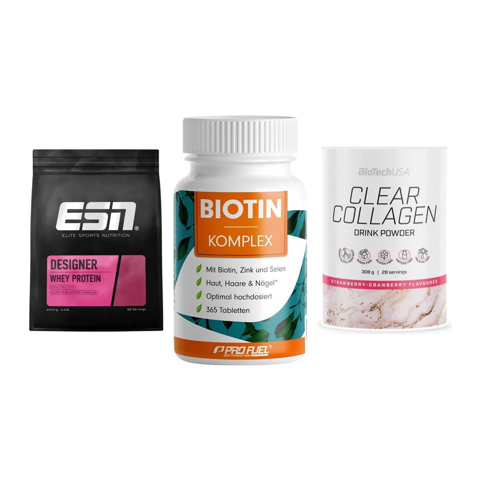 Regenerations-Set: ESN Designer + ProFuel BIOTIN + BioTech Clear – alle enthaltenen Artikel