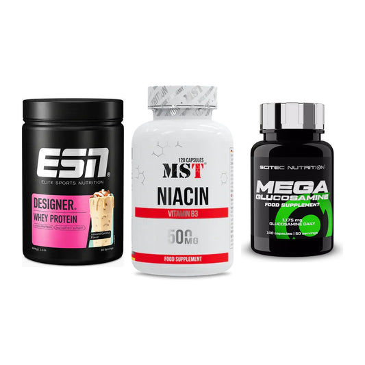 Regenerations-Set: ESN Designer + MST Niacin + Scitec Mega – alle enthaltenen Artikel