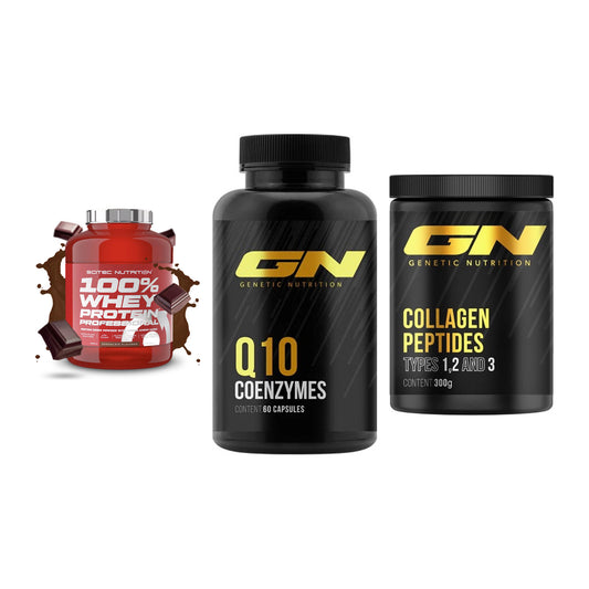 Regenerations-Set: Scitec 100% + GN Q10 Health + GN Peptan – alle enthaltenen Artikel