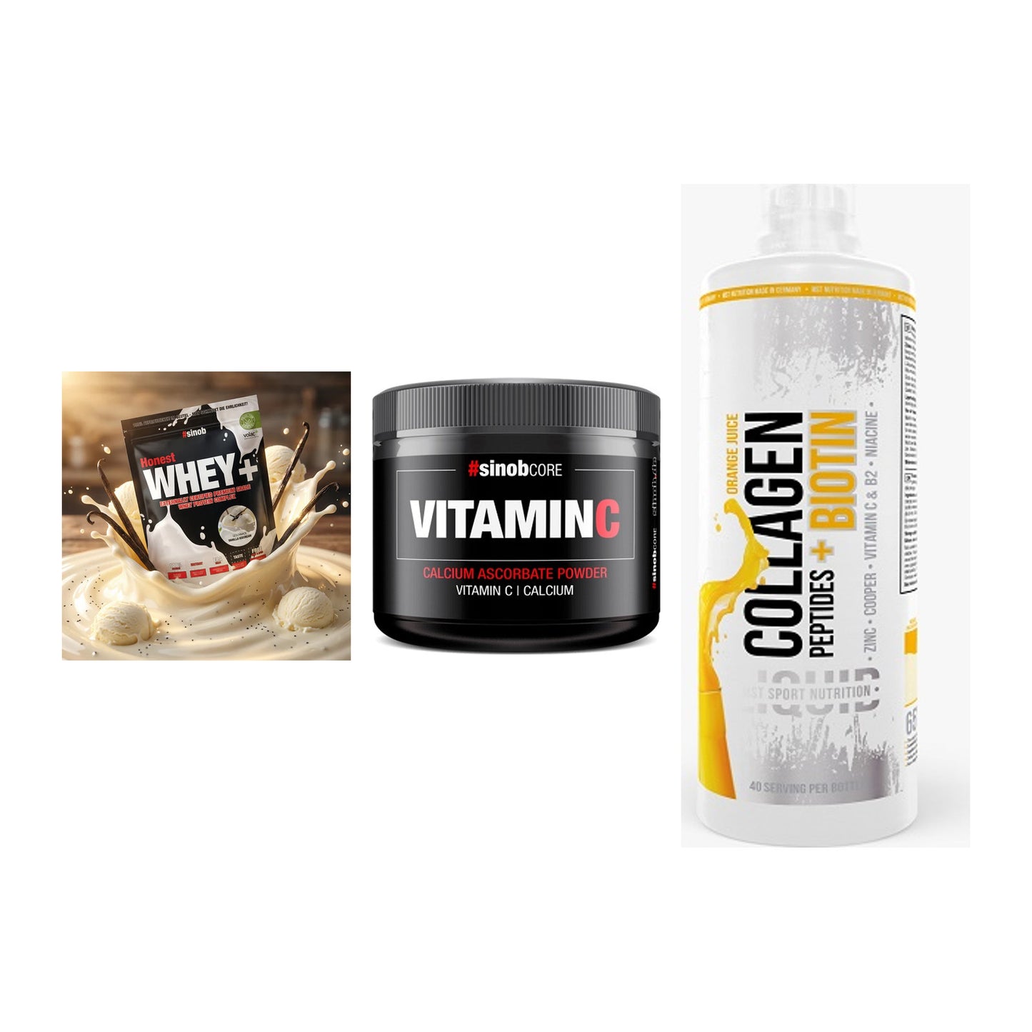 Regenerations-Set: Sinob Honest + Sinob Vitamin C + MST Collagen – alle enthaltenen Artikel