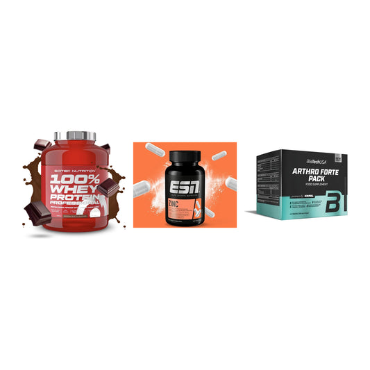 Regenerations-Set: Scitec 100% + ESN Zinc + BioTech Arthro – alle enthaltenen Artikel