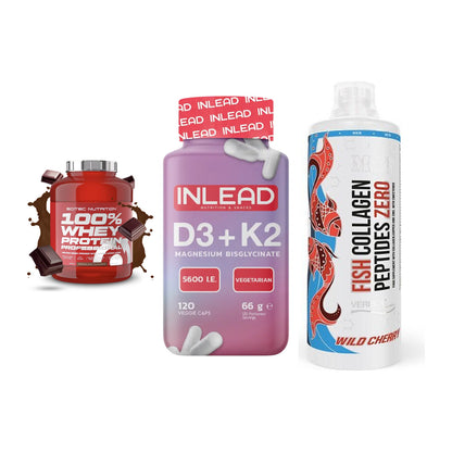 Regenerations-Set: Scitec 100% + INLEAD Vitamin + MST Fish – alle enthaltenen Artikel