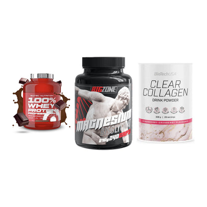 Regenerations-Set: Scitec 100% + Big Zone + BioTech Clear – alle enthaltenen Artikel