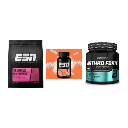 Regenerations-Set: ESN Designer Whey + ESN Zinc + BioTech Arthro Forte – alle enthaltenen Artikel