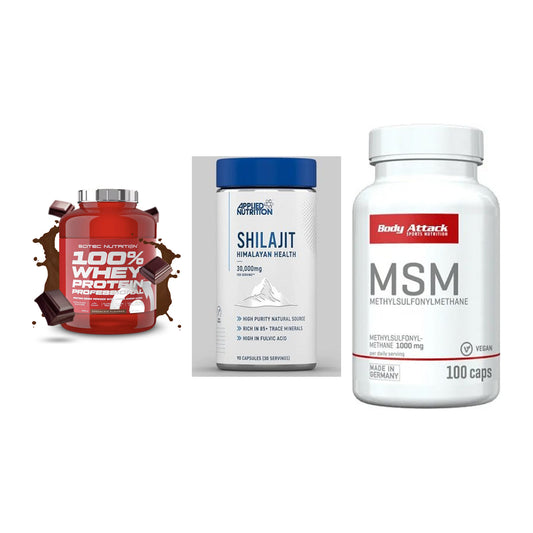 Regenerations-Set: Scitec 100% + Applied Nutriti + Body Attack MSM – alle enthaltenen Artikel