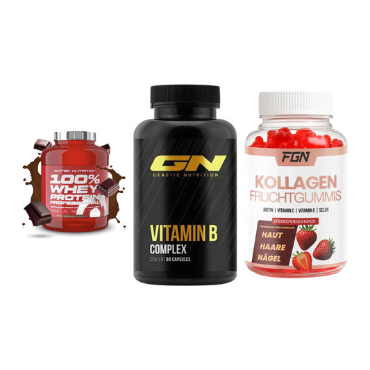 Regenerations-Set: Scitec 100% + GN Vitamin + FGN Kollagen 60 – alle enthaltenen Artikel