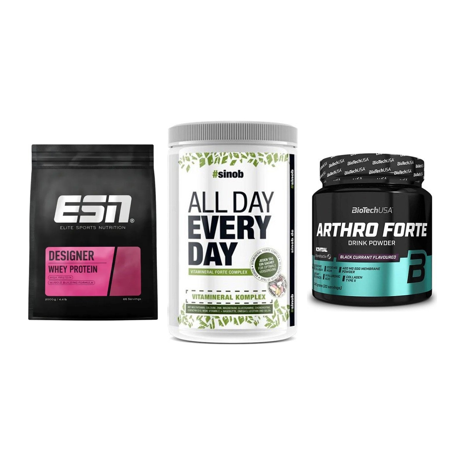 Regenerations-Set: ESN Designer + Sinob All Day + BioTech Arthro – alle enthaltenen Artikel