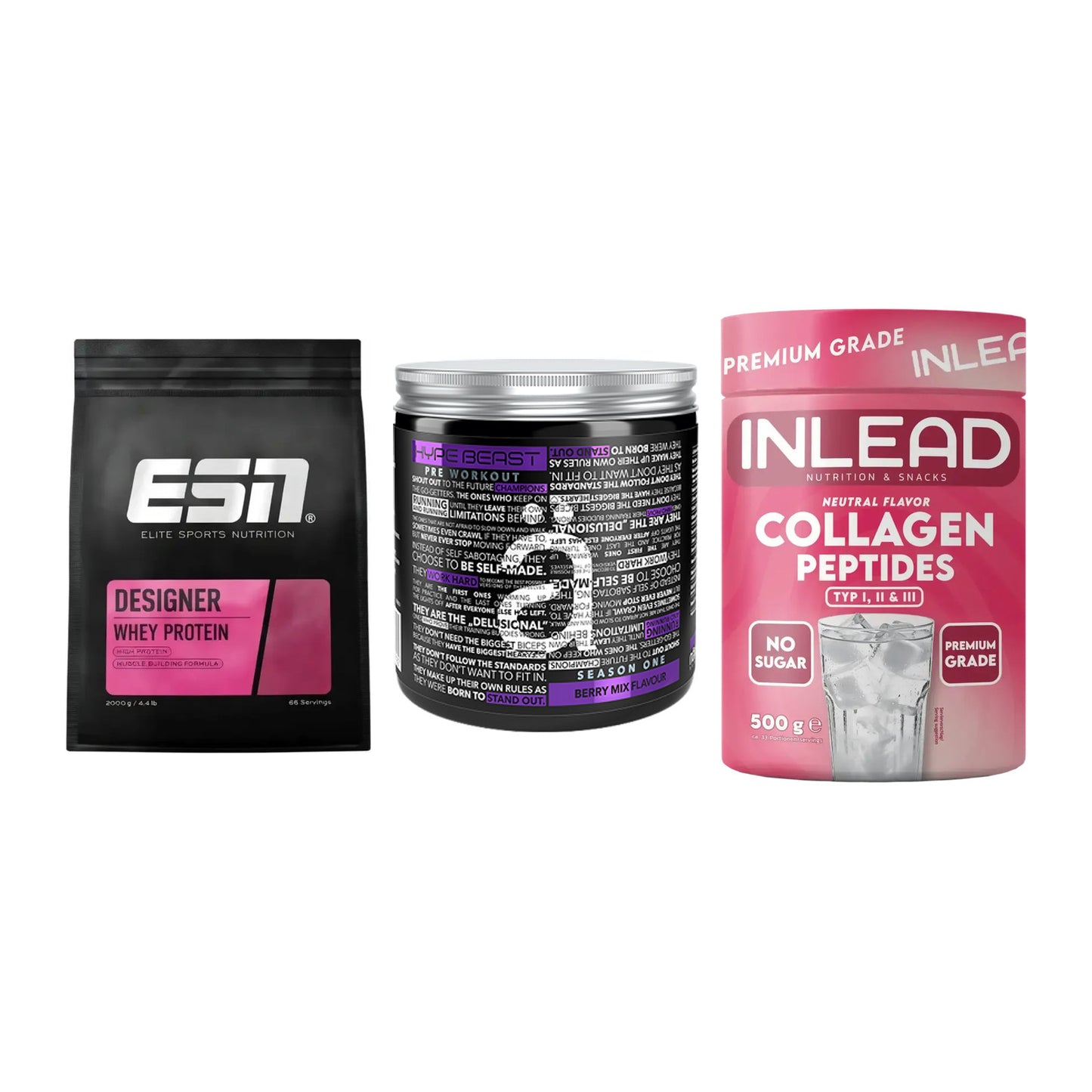 Regenerations-Set: ESN Designer + Nanosupps Hype + INLEAD Collagen – alle enthaltenen Artikel