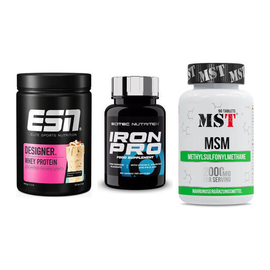 Regenerations-Set: ESN Designer + Scitec Iron Pro + MST MSM 2000 / – alle enthaltenen Artikel