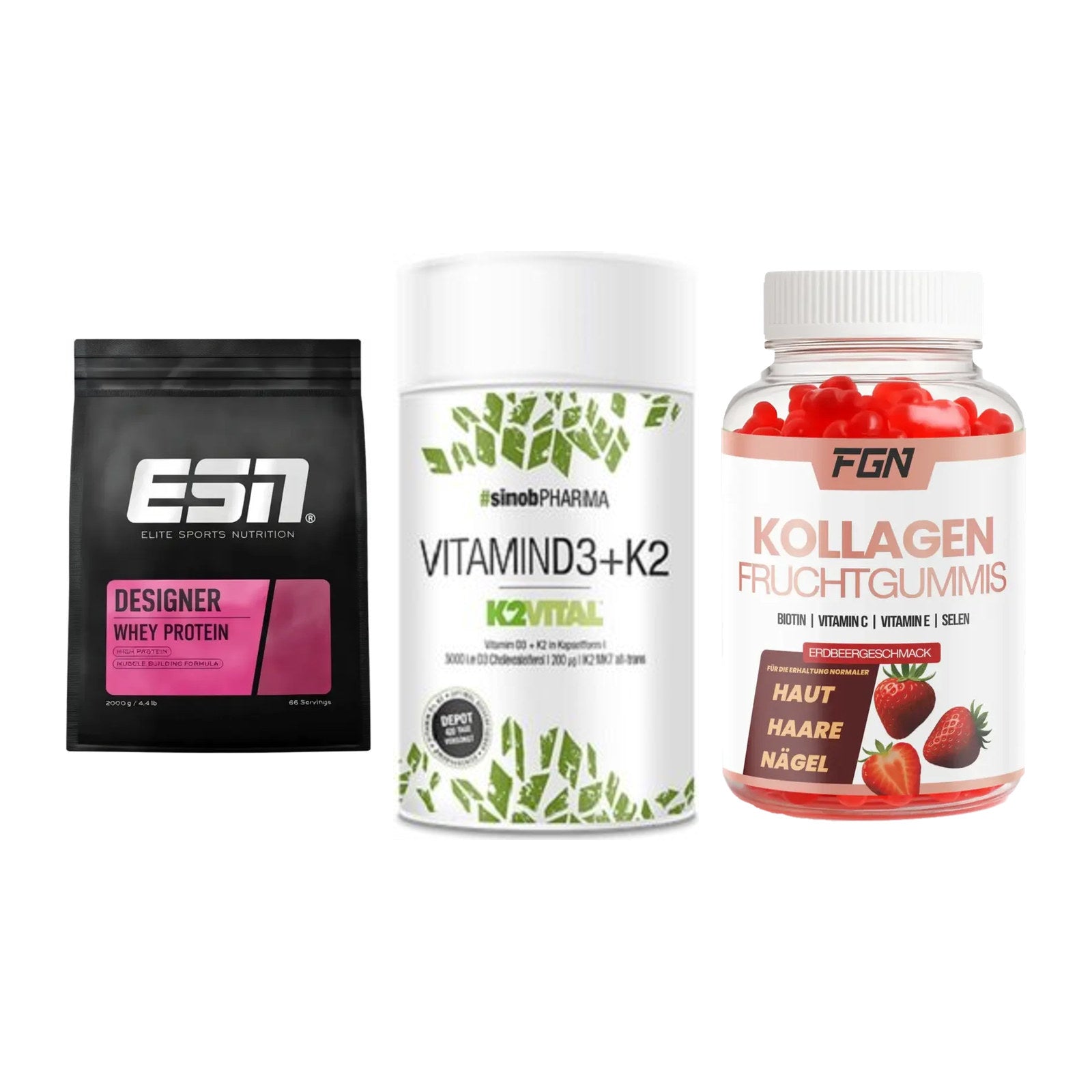 Regenerations-Set: ESN Designer + Sinob Vitamin + FGN Kollagen 60 – alle enthaltenen Artikel