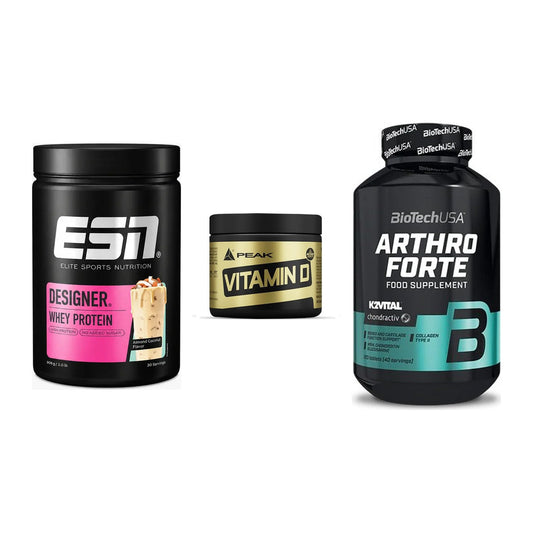 Regenerations-Set: ESN Designer + Peak Vitamin D + BioTech Arthro – alle enthaltenen Artikel