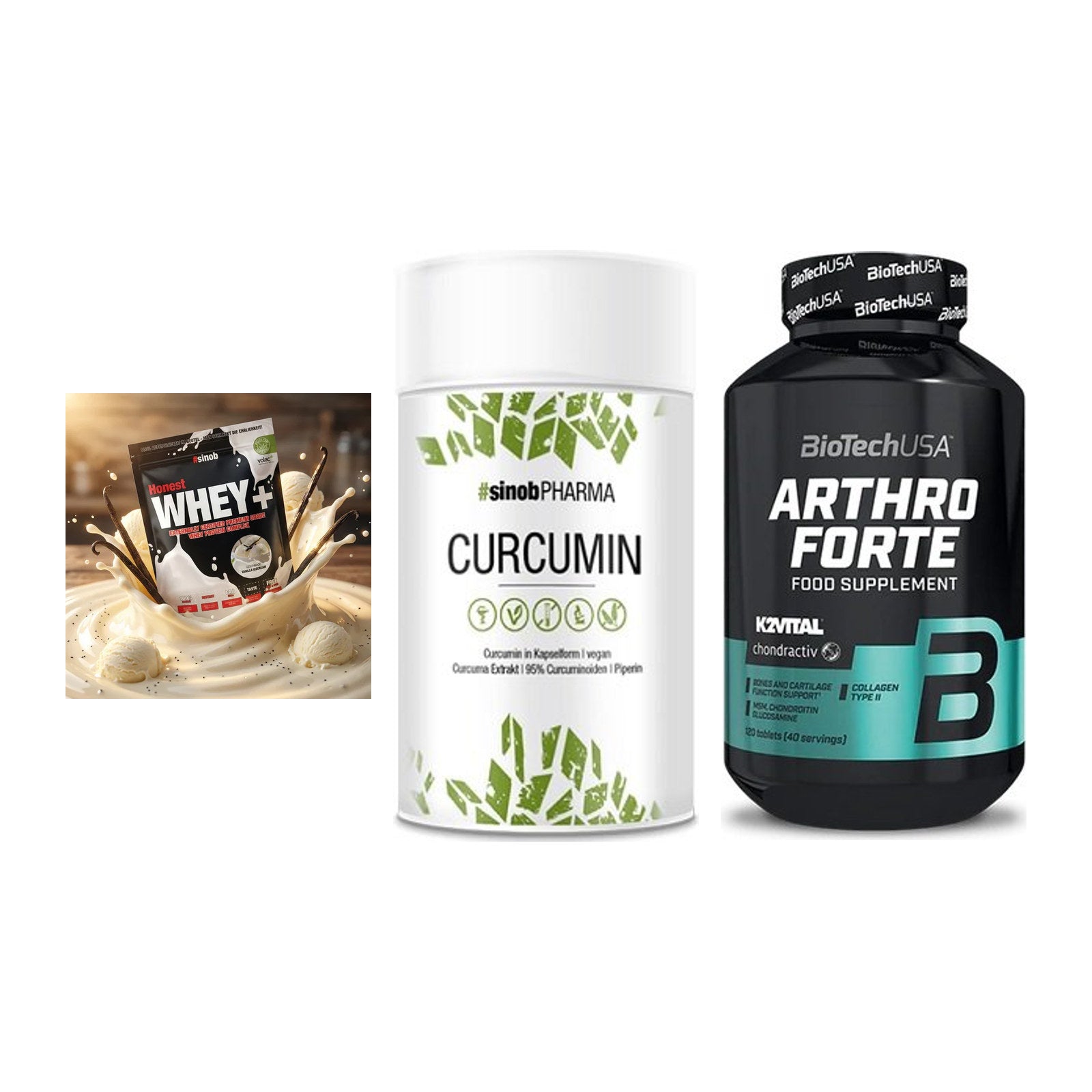 Regenerations-Set: Sinob Honest + Sinob Curcumin + BioTech Arthro – alle enthaltenen Artikel