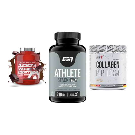 Regenerations-Set: Scitec 100% + ESN Athlete + MST Collagen – alle enthaltenen Artikel