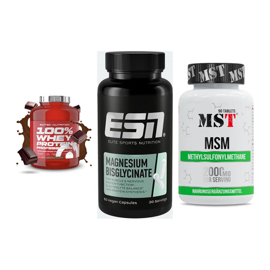 Regenerations-Set: Scitec 100% + ESN Magnesium + MST MSM 2000 / – alle enthaltenen Artikel