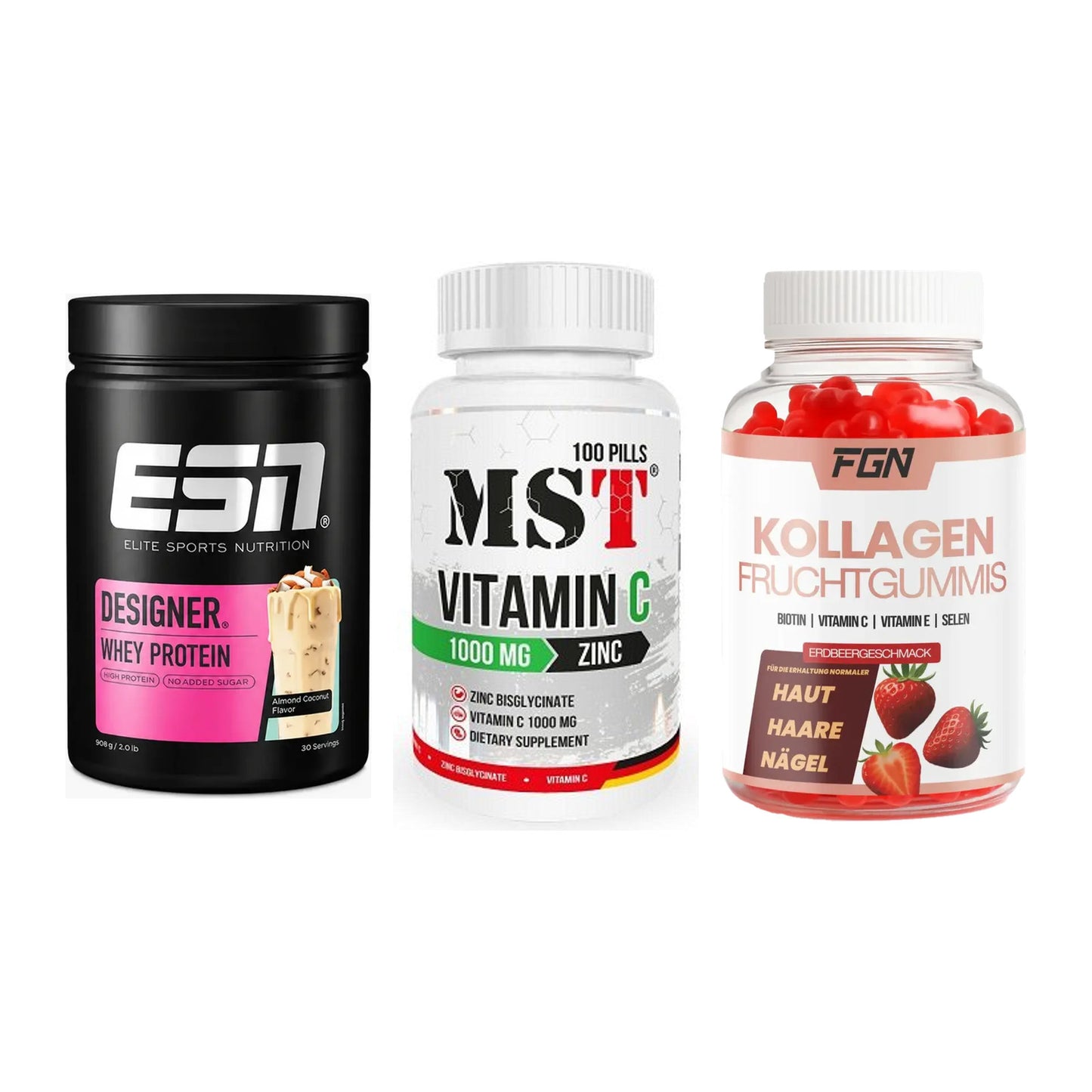 Regenerations-Set: ESN Designer + MST Vitamin C + FGN Kollagen 60 – alle enthaltenen Artikel