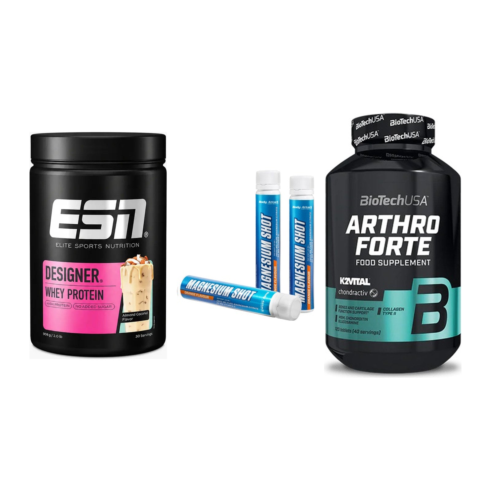 Regenerations-Set: ESN Designer + Body Attack + BioTech Arthro – alle enthaltenen Artikel