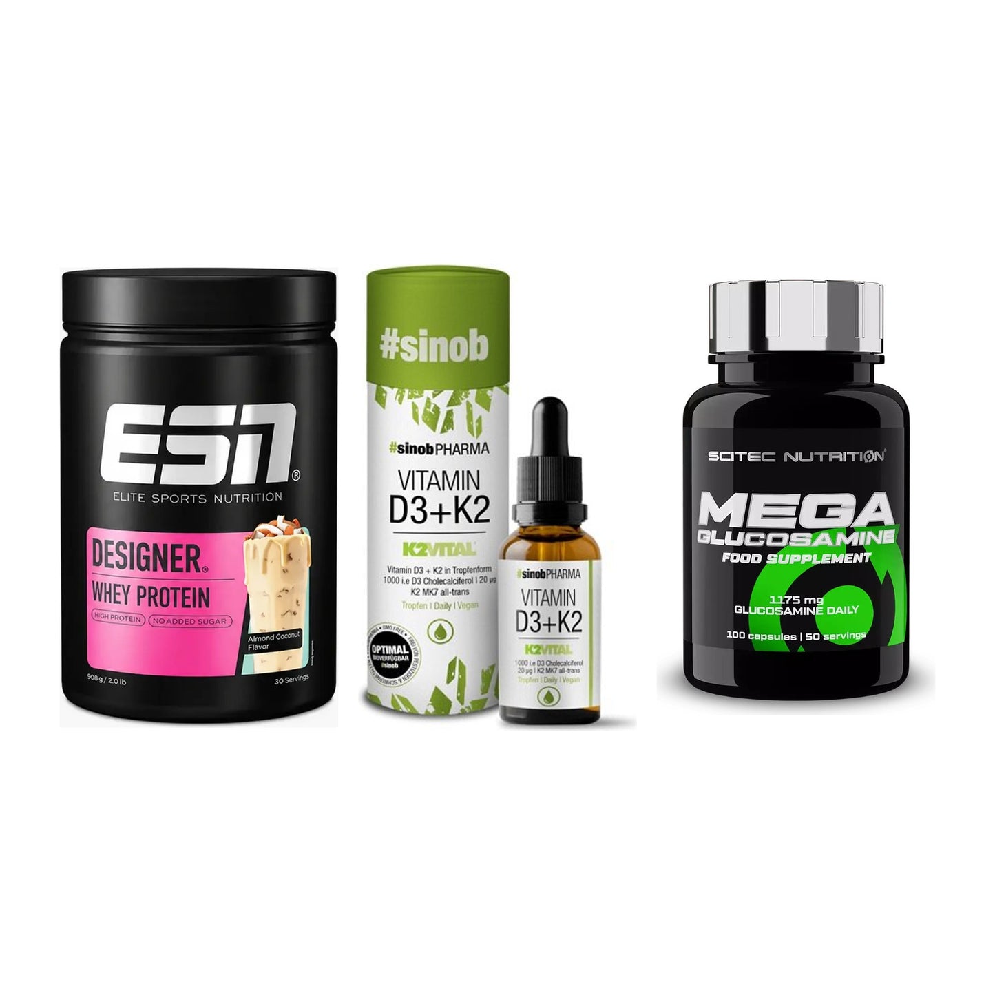 Regenerations-Set: ESN Designer + Sinob Vitamin + Scitec Mega – alle enthaltenen Artikel