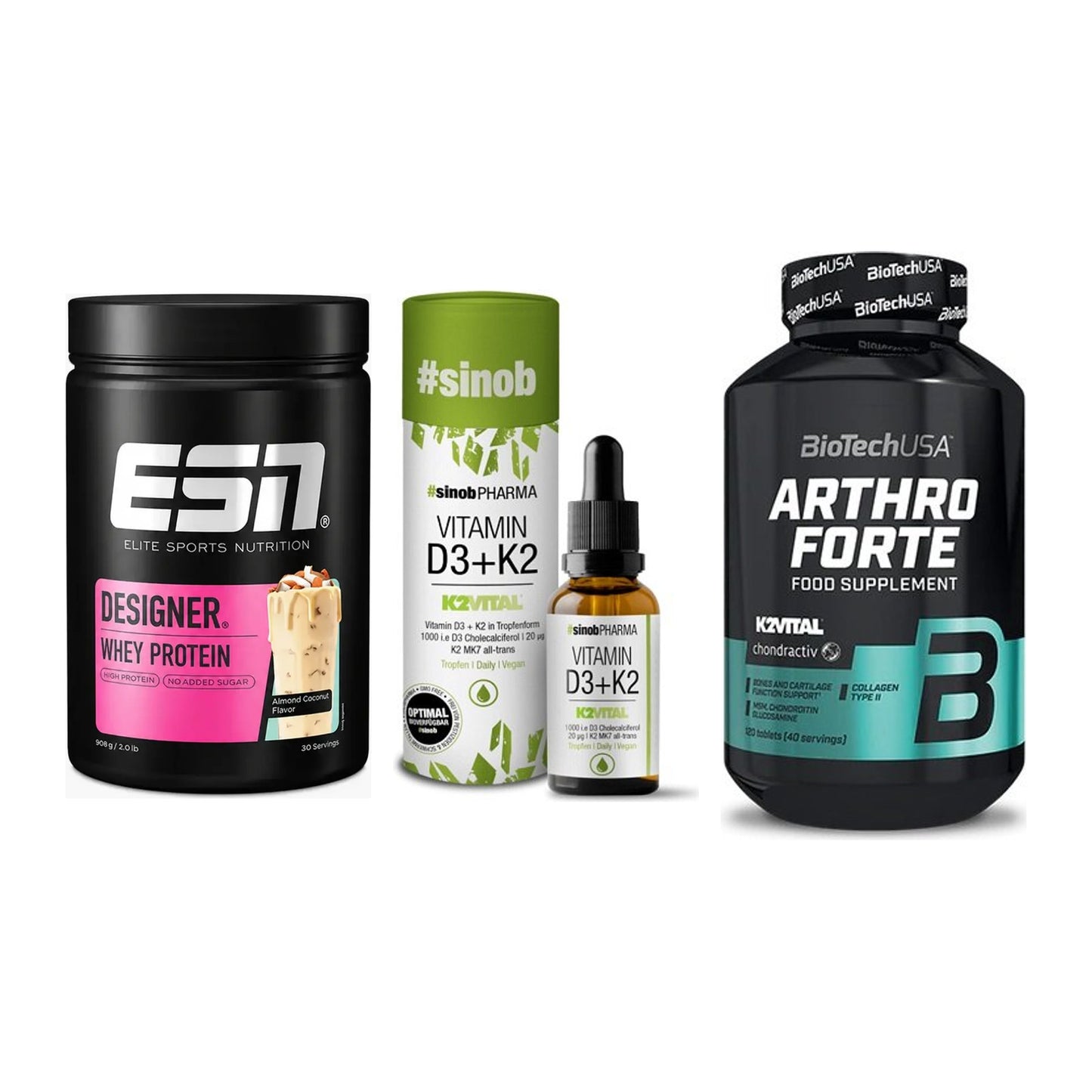 Regenerations-Set: ESN Designer + Sinob Vitamin + BioTech Arthro – alle enthaltenen Artikel