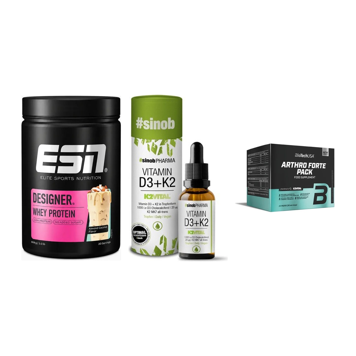 Regenerations-Set: ESN Designer + Sinob Vitamin + BioTech Arthro – alle enthaltenen Artikel