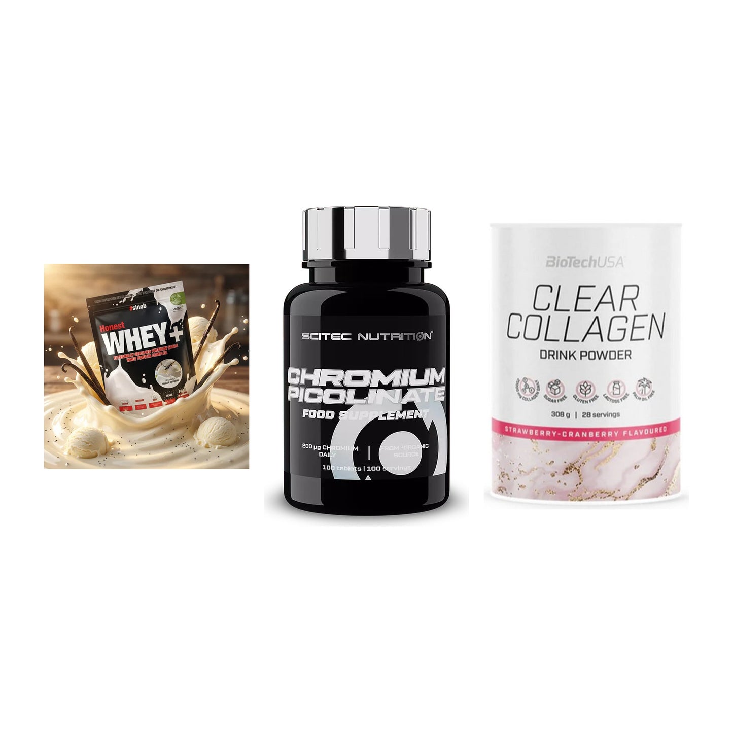 Regenerations-Set: Sinob Honest + Scitec Chromium + BioTech Clear – alle enthaltenen Artikel