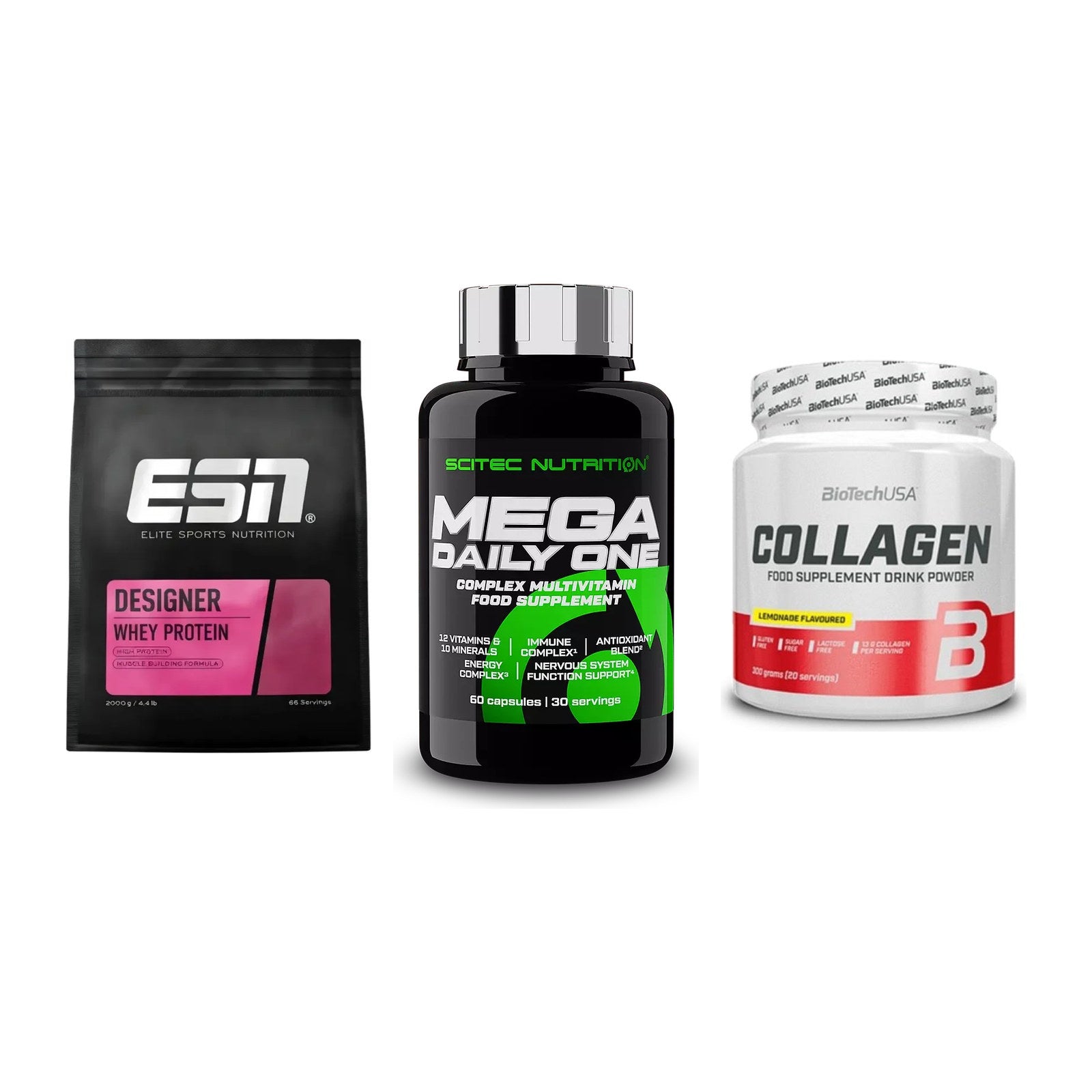 Regenerations-Set: ESN Designer + Scitec Mega + BioTech Collage – alle enthaltenen Artikel
