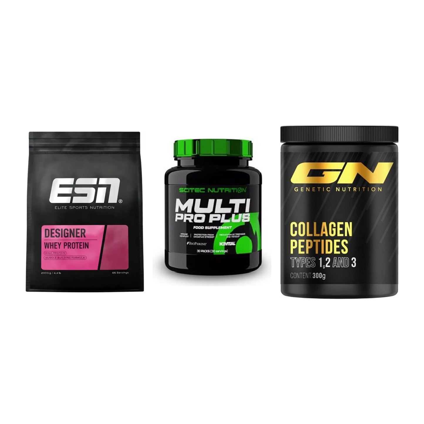 Regenerations-Set: ESN Designer + Scitec Multi + GN Peptan – alle enthaltenen Artikel