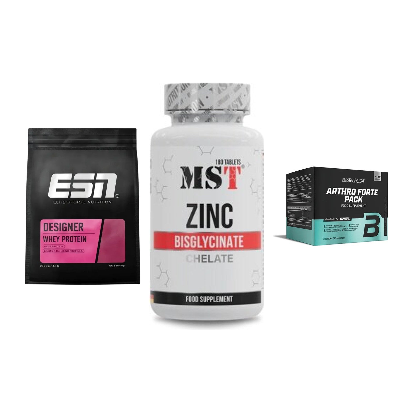 Regenerations-Set: ESN Designer + MST Zinc + BioTech Arthro – alle enthaltenen Artikel