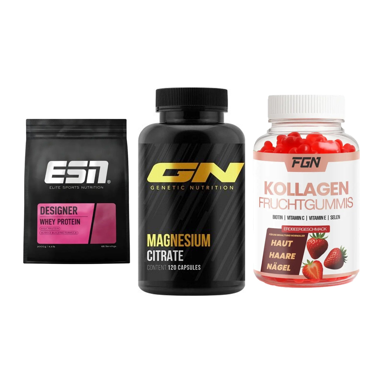 Regenerations-Set: ESN Designer + GN Magnesium + FGN Kollagen 60 – alle enthaltenen Artikel