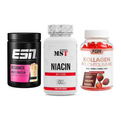 Regenerations-Set: ESN Designer + MST Niacin + FGN Kollagen 60 – alle enthaltenen Artikel