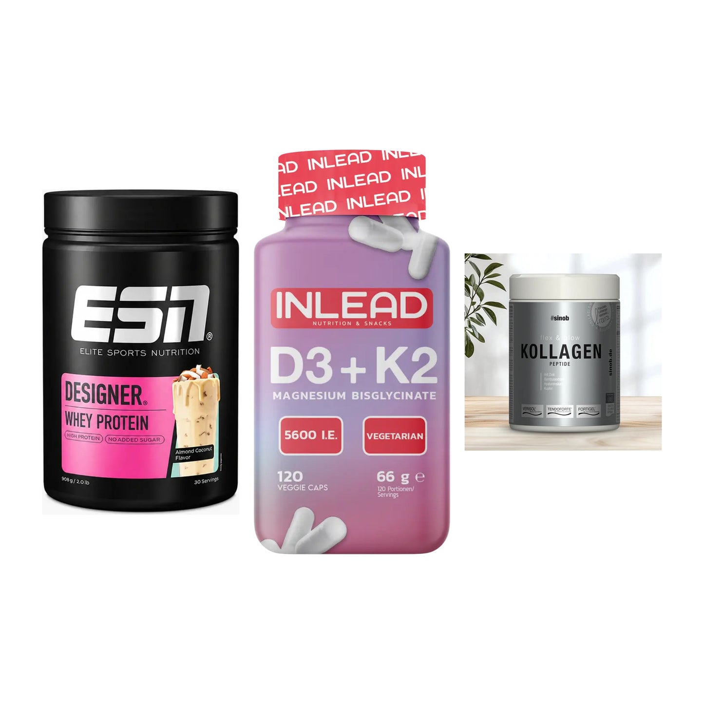 Regenerations-Set: ESN Designer + INLEAD Vitamin + Sinob Kollagen – alle enthaltenen Artikel