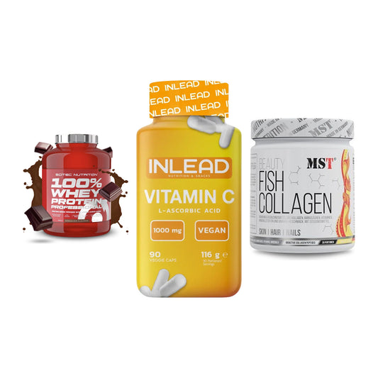 Regenerations-Set: Scitec 100% + INLEAD Vitamin + MST Beauty Fish – alle enthaltenen Artikel