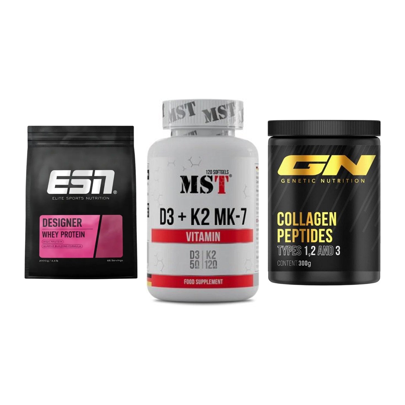 Regenerations-Set: ESN Designer + MST Vitamin D3 + GN Peptan – alle enthaltenen Artikel