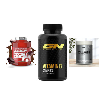 Regenerations-Set: Scitec 100% + GN Vitamin + Sinob Kollagen – alle enthaltenen Artikel