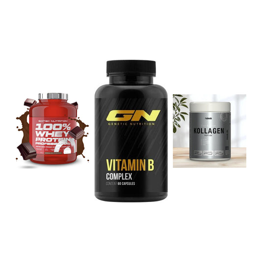 Regenerations-Set: Scitec 100% + GN Vitamin + Sinob Kollagen – alle enthaltenen Artikel