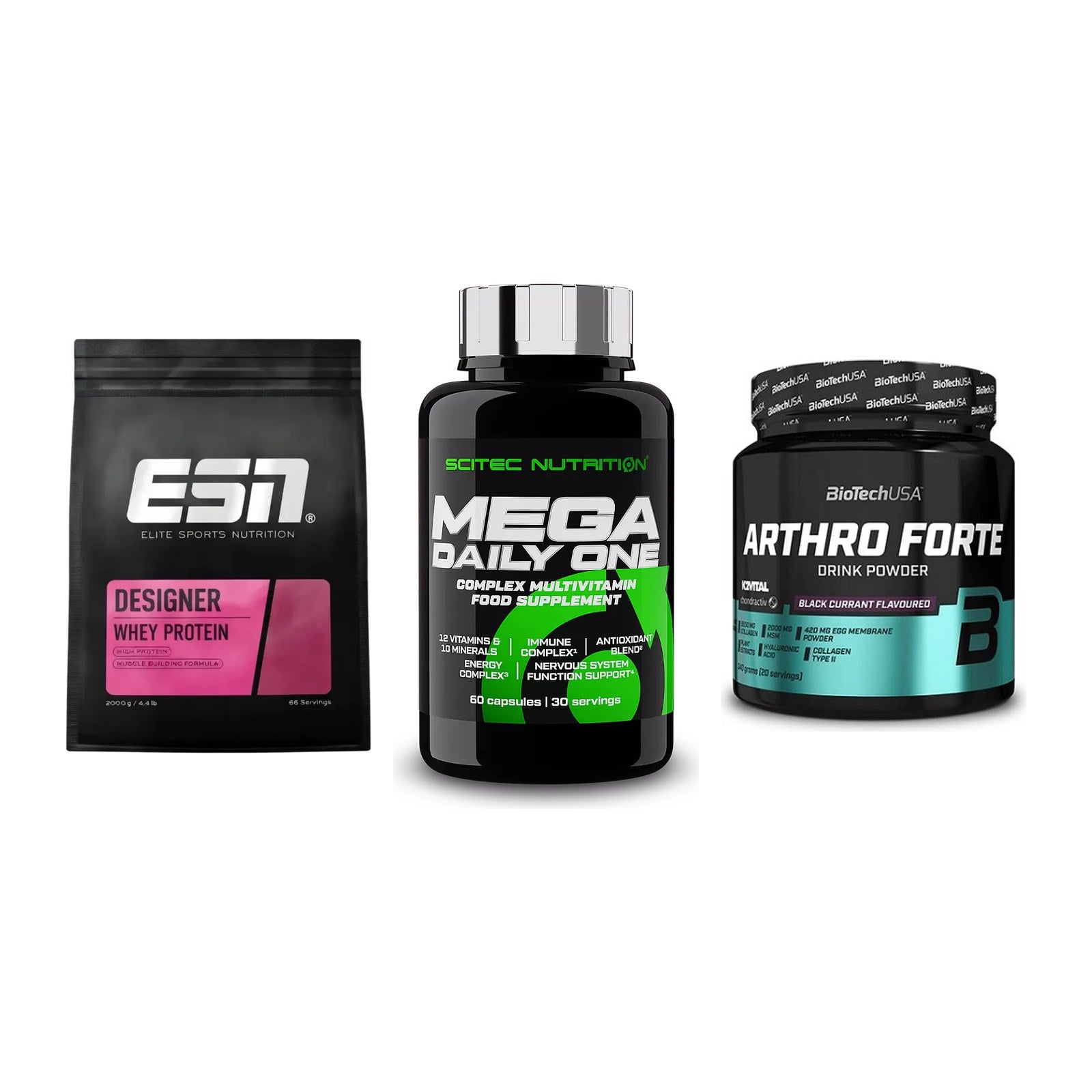 Regenerations-Set: ESN Designer + Scitec Mega + BioTech Arthro – alle enthaltenen Artikel