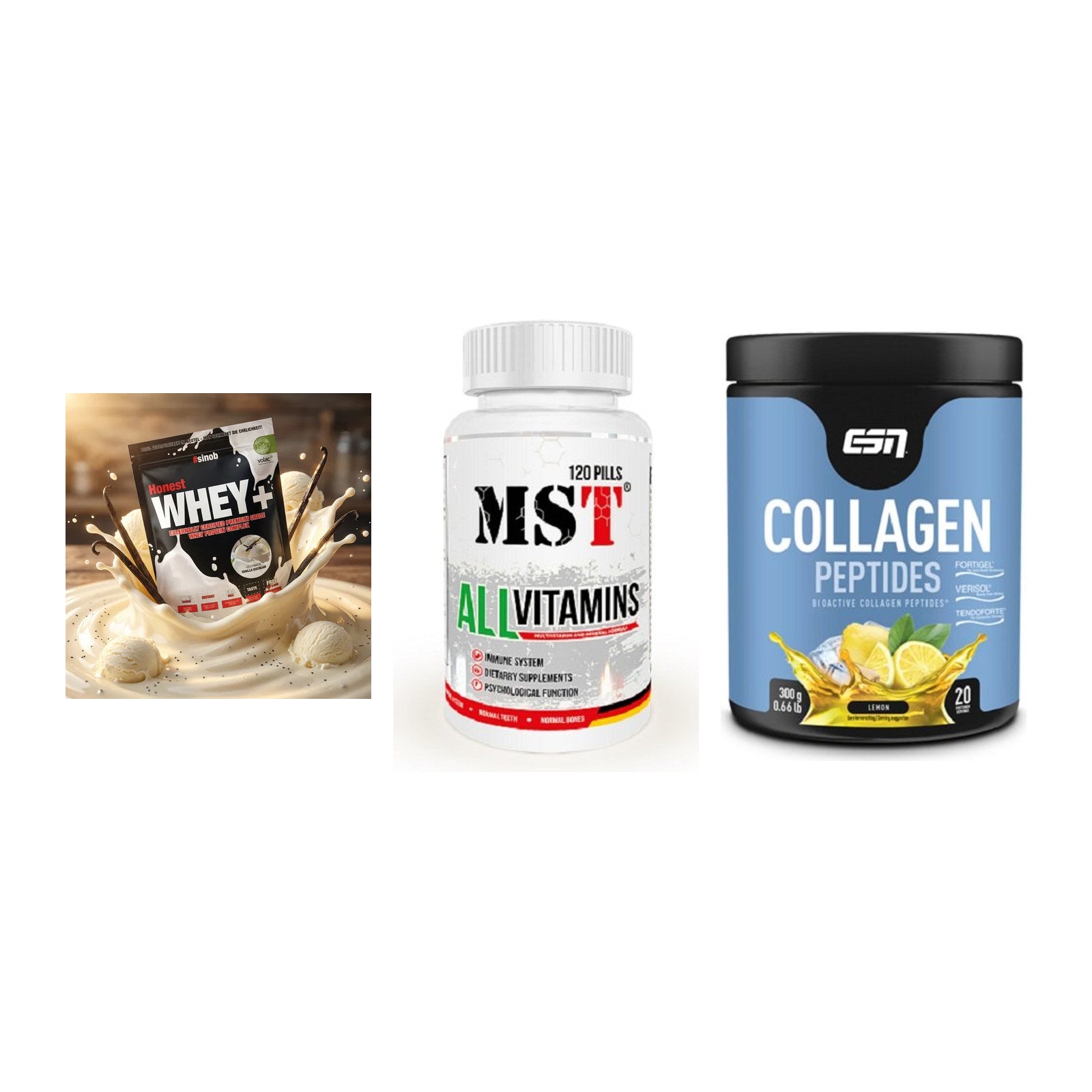 Regenerations-Set: Sinob Honest + MST All Vitamin + ESN Collagen – alle enthaltenen Artikel