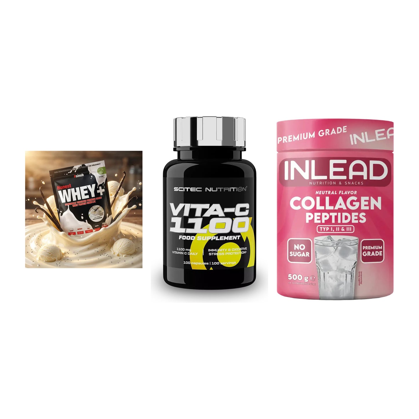 Regenerations-Set: Sinob Honest + Scitec Vitamin + INLEAD Collagen – alle enthaltenen Artikel