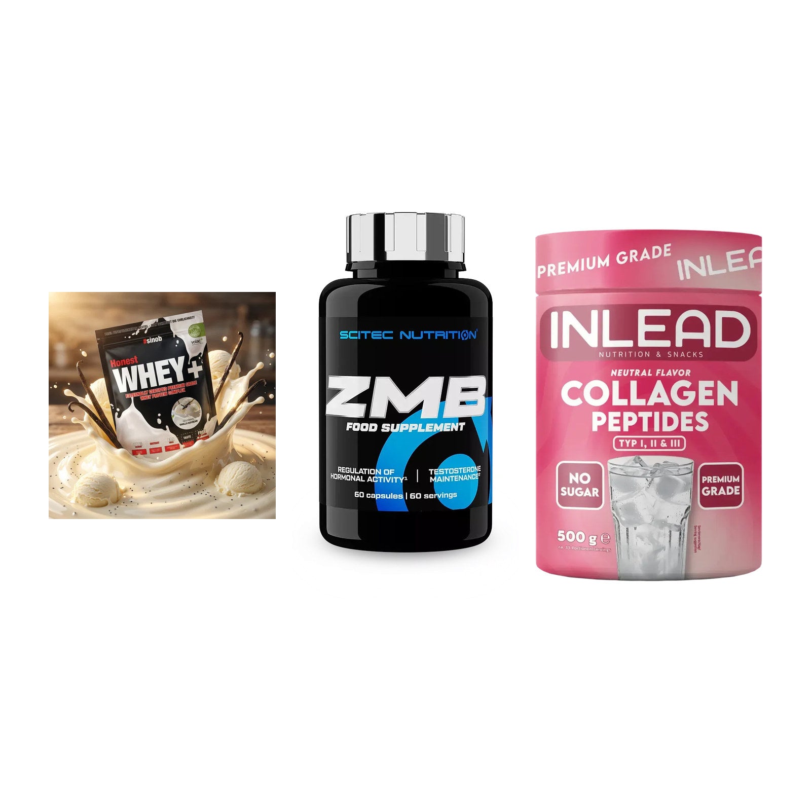 Regenerations-Set: Sinob Honest + Scitec ZMB + INLEAD Collagen – alle enthaltenen Artikel