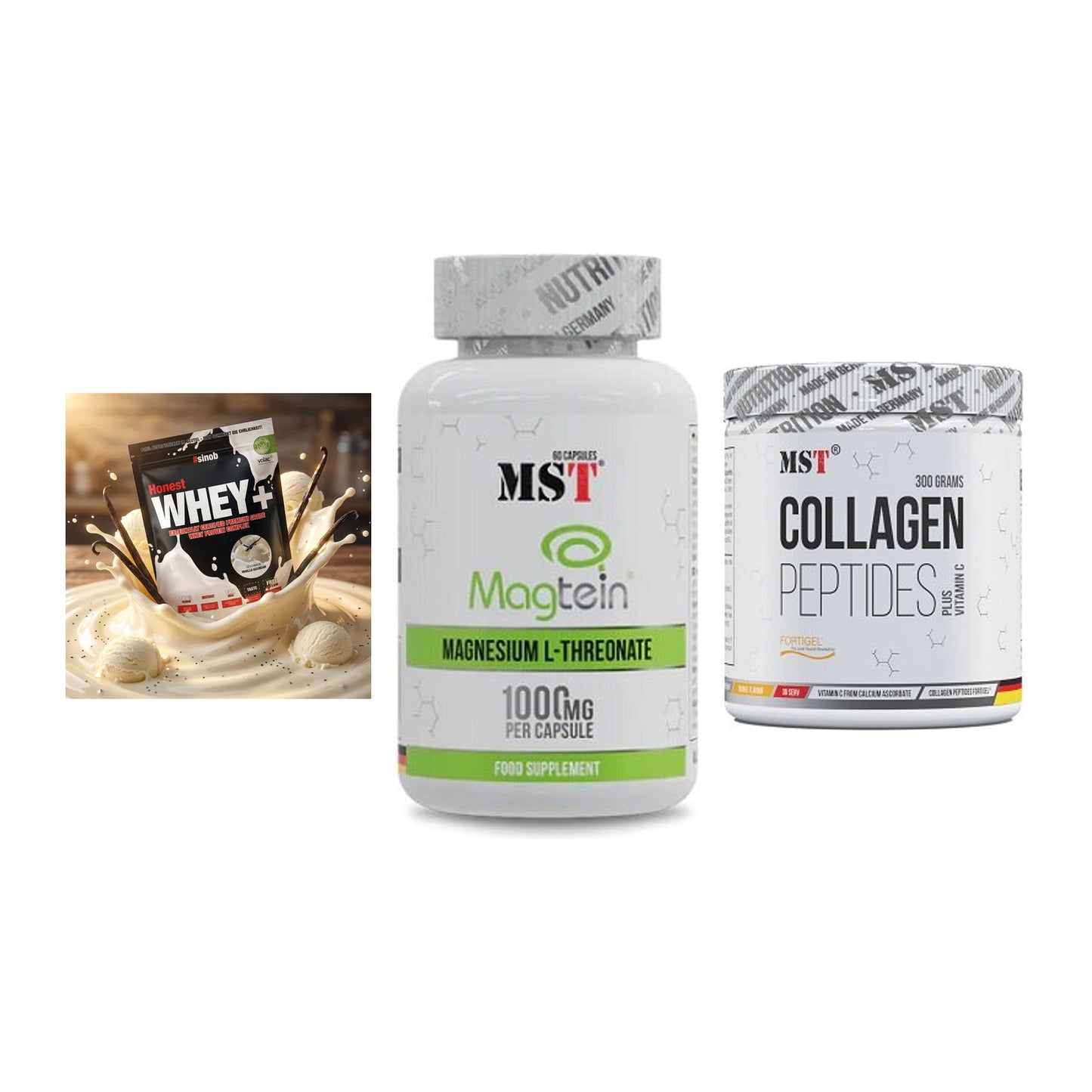 Regenerations-Set: Sinob Honest + MST Magnesium + MST Collagen – alle enthaltenen Artikel