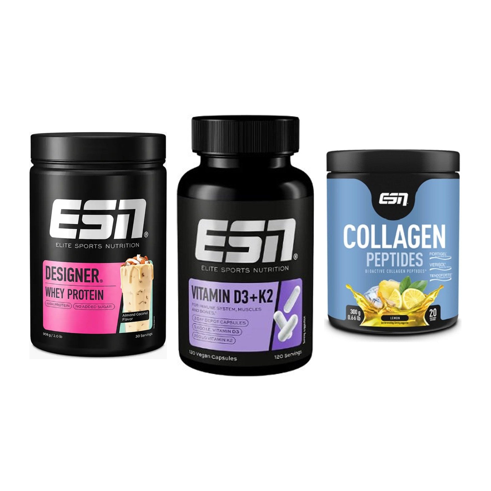 Regenerations-Set: ESN Designer + ESN Vitamin D3 + ESN Collagen – alle enthaltenen Artikel