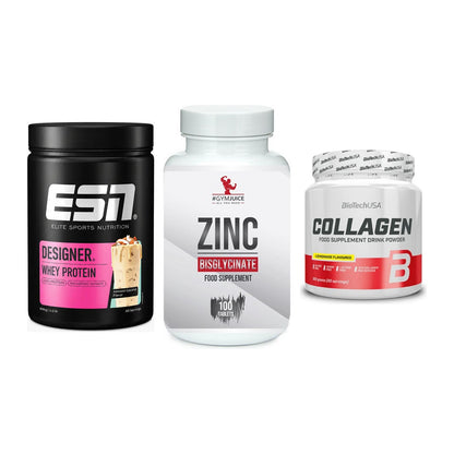 Regenerations-Set: ESN Designer + #GYMJUICE ZINC + BioTech Collage – alle enthaltenen Artikel