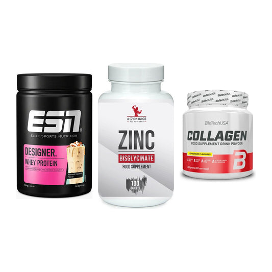 Regenerations-Set: ESN Designer + #GYMJUICE ZINC + BioTech Collage – alle enthaltenen Artikel
