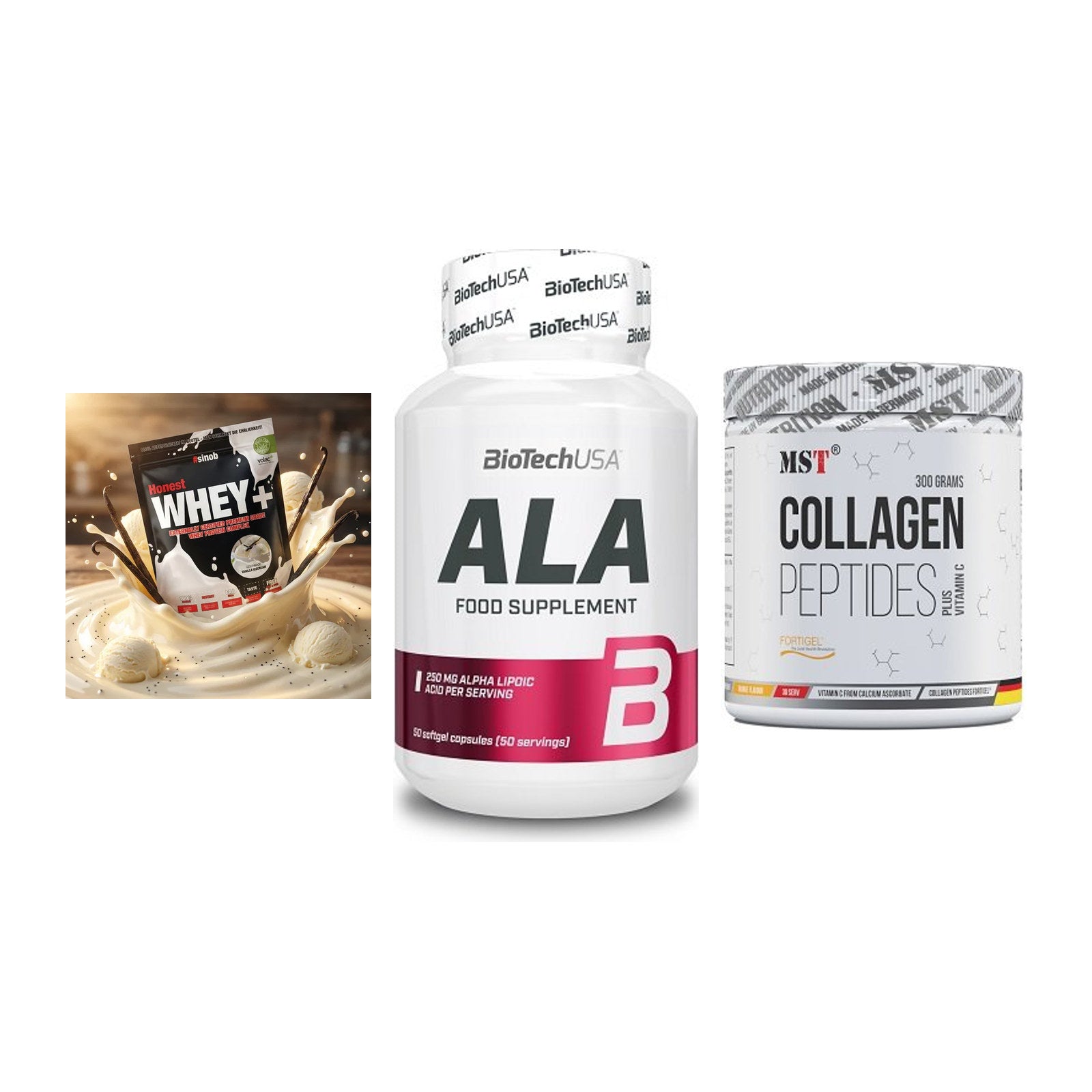 Regenerations-Set: Sinob Honest + BioTech ALA + MST Collagen – alle enthaltenen Artikel