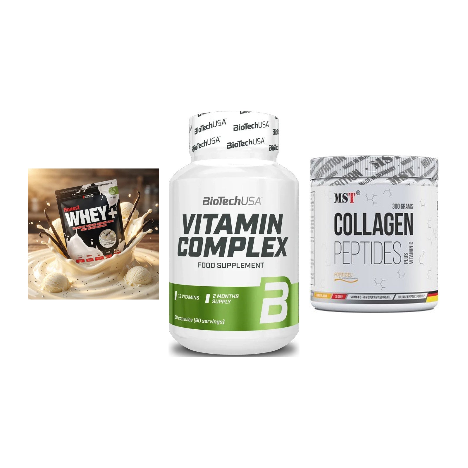 Regenerations-Set: Sinob Honest + BioTech Vitamin + MST Collagen – alle enthaltenen Artikel