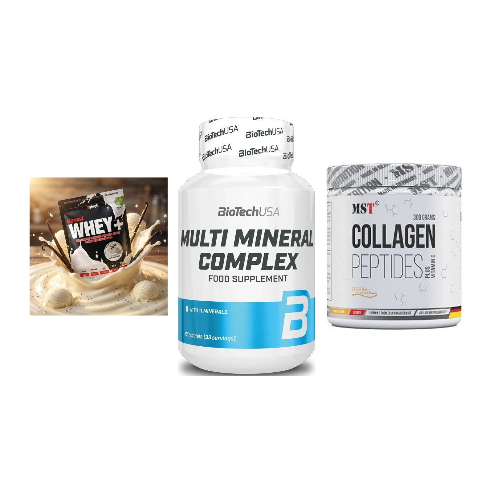 Regenerations-Set: Sinob Honest + BioTech Multi + MST Collagen – alle enthaltenen Artikel