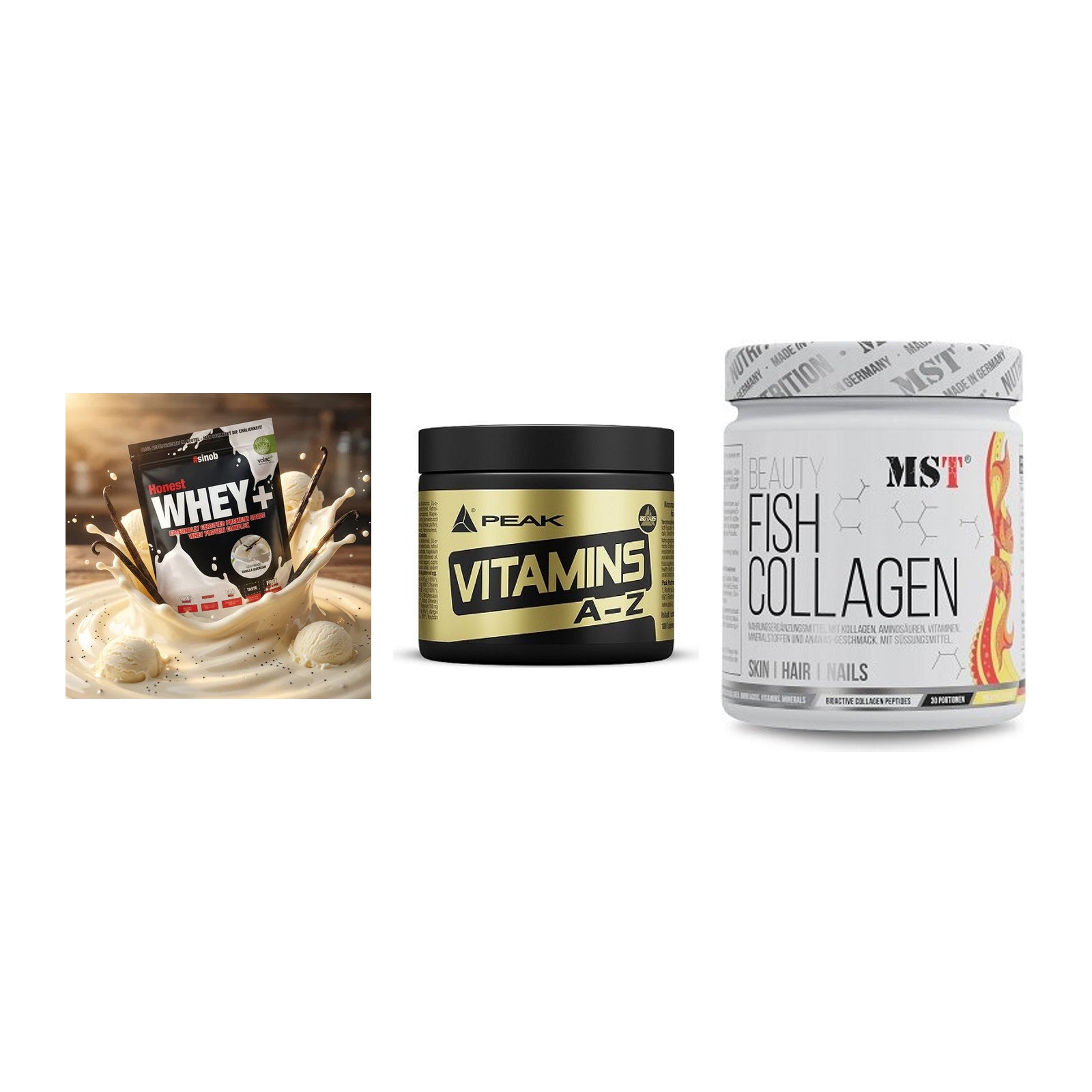 Regenerations-Set: Sinob Honest + Peak Vitamin + MST Beauty Fish – alle enthaltenen Artikel