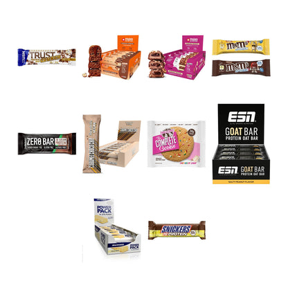 Riegel-Großbox: USN TRUST Crunch + MaxiNutrition + 8 weitere – alle enthaltenen Artikel